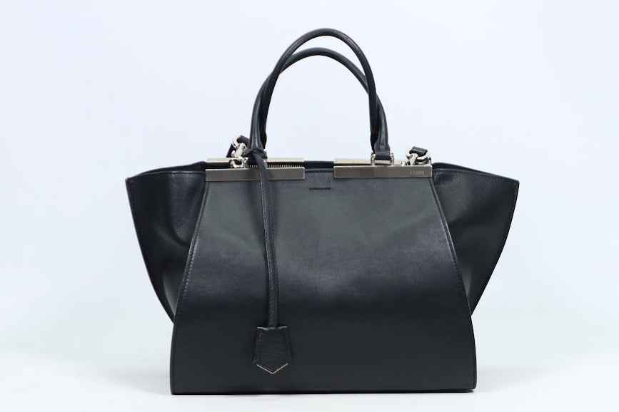 Fendi Black Leather Trois-Jours ONE Shoulder Bag 8BH279 (V9612911)
