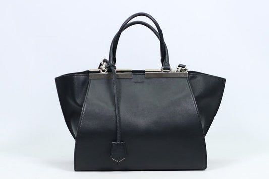 Fendi Black Leather Trois-Jours ONE Shoulder Bag 8BH279 (V9612911)