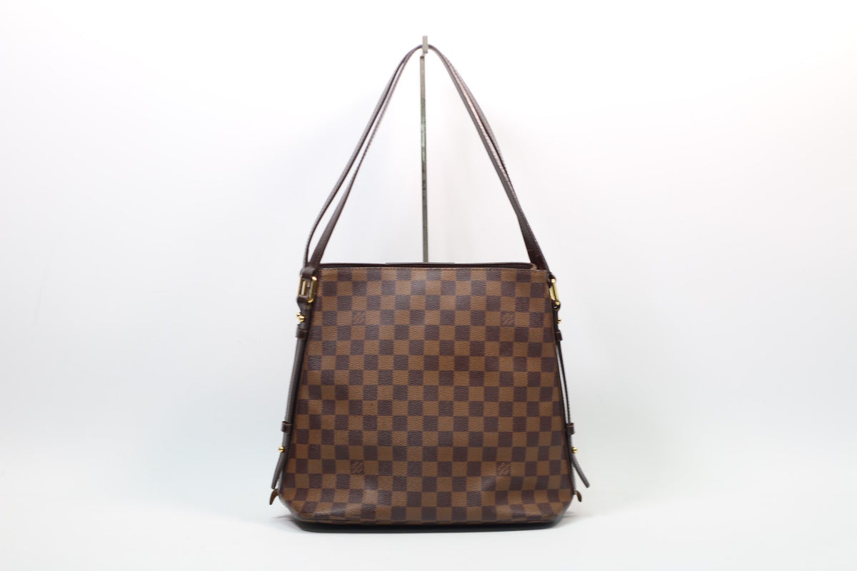 Louis Vuitton Brown PVC Damier Ebene Canvas Cabas Rivington ONE Shoulder Bag N41108