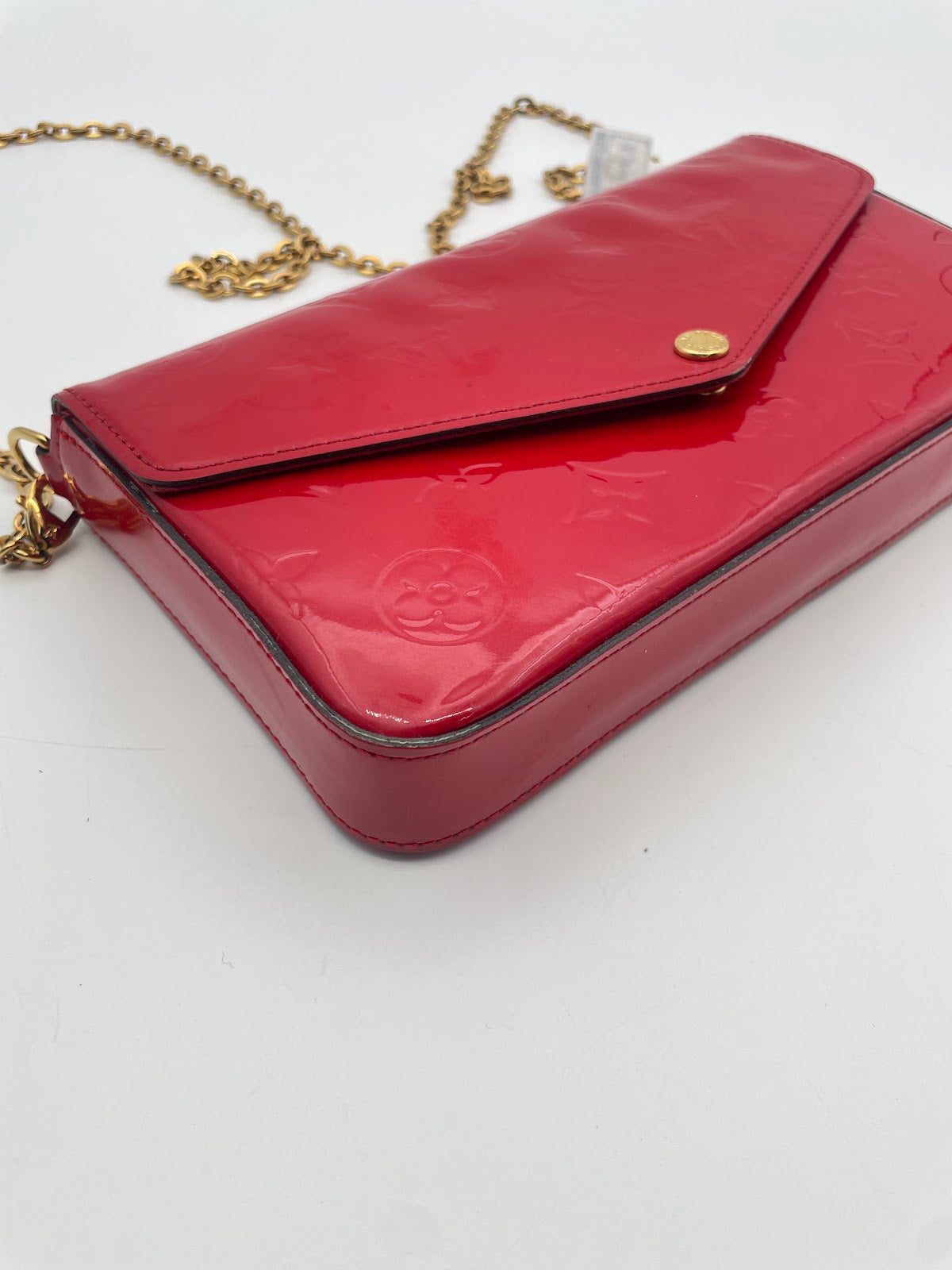 Louis Vuitton Felicie Patent Leather Chain Bag, Red