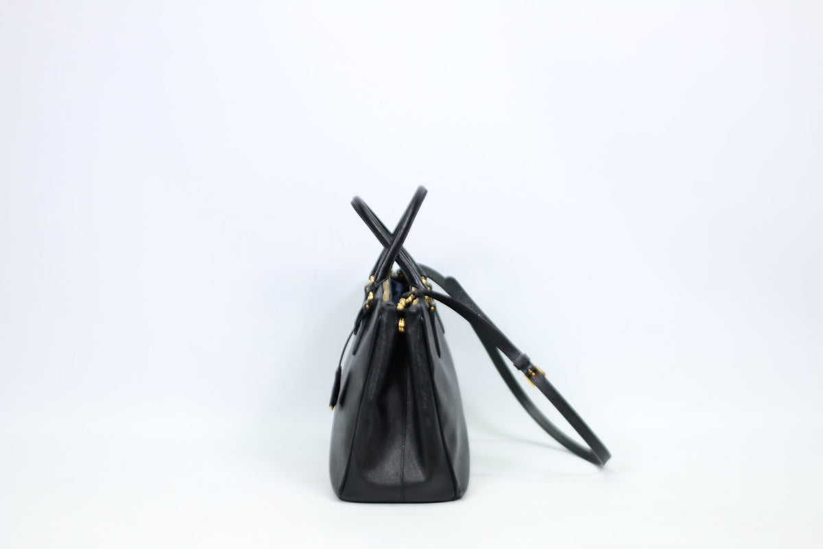 Prada Black Leather Saffiano Lux ONE Shoulder Bag BN2274