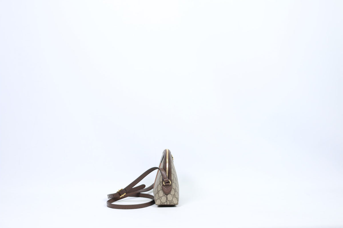 Gucci Brown PVC GG Supreme Web Ophidia Small Crossbody Bag 735395 (V7230908)