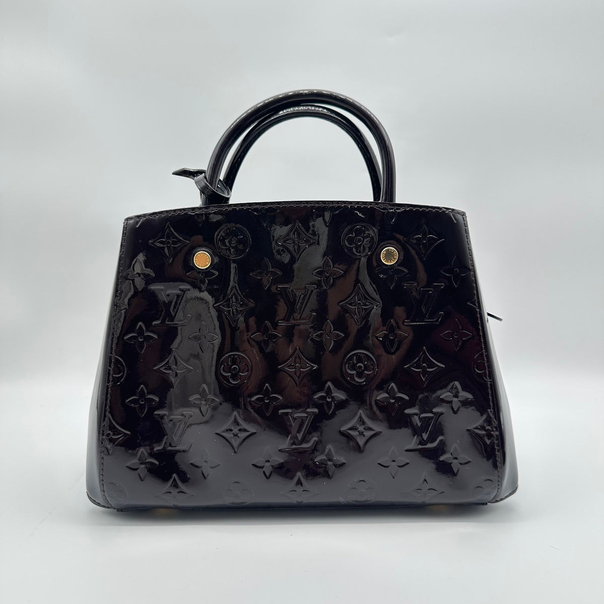 Louis Vuitton Montaigne BB Patent Leather Bag, Cherry Red