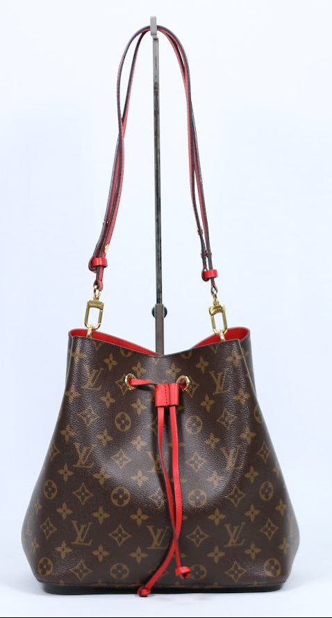 Louis Vuitton Brown Coquelicot PVC Monogram NeoNoe Bucket MM Shoulder Bag M44021 (V1265914)