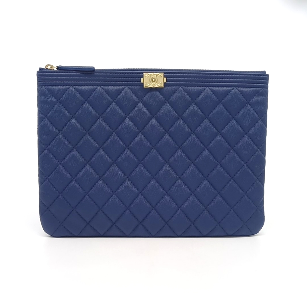 Chanel Caviar Boy Clutch New Medium (10337335)