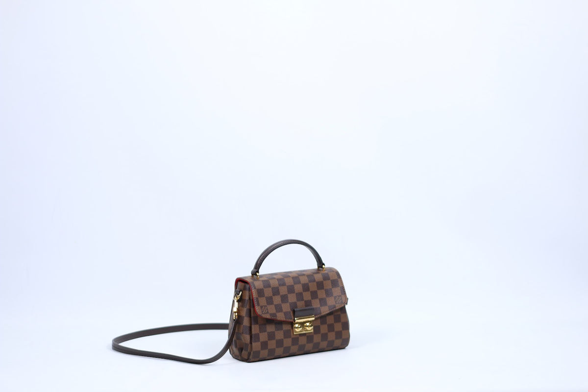 Louis Vuitton Brown PVC Damier Ebene Canvas Croisette ONE Shoulder Bag N53000 (V1240923)