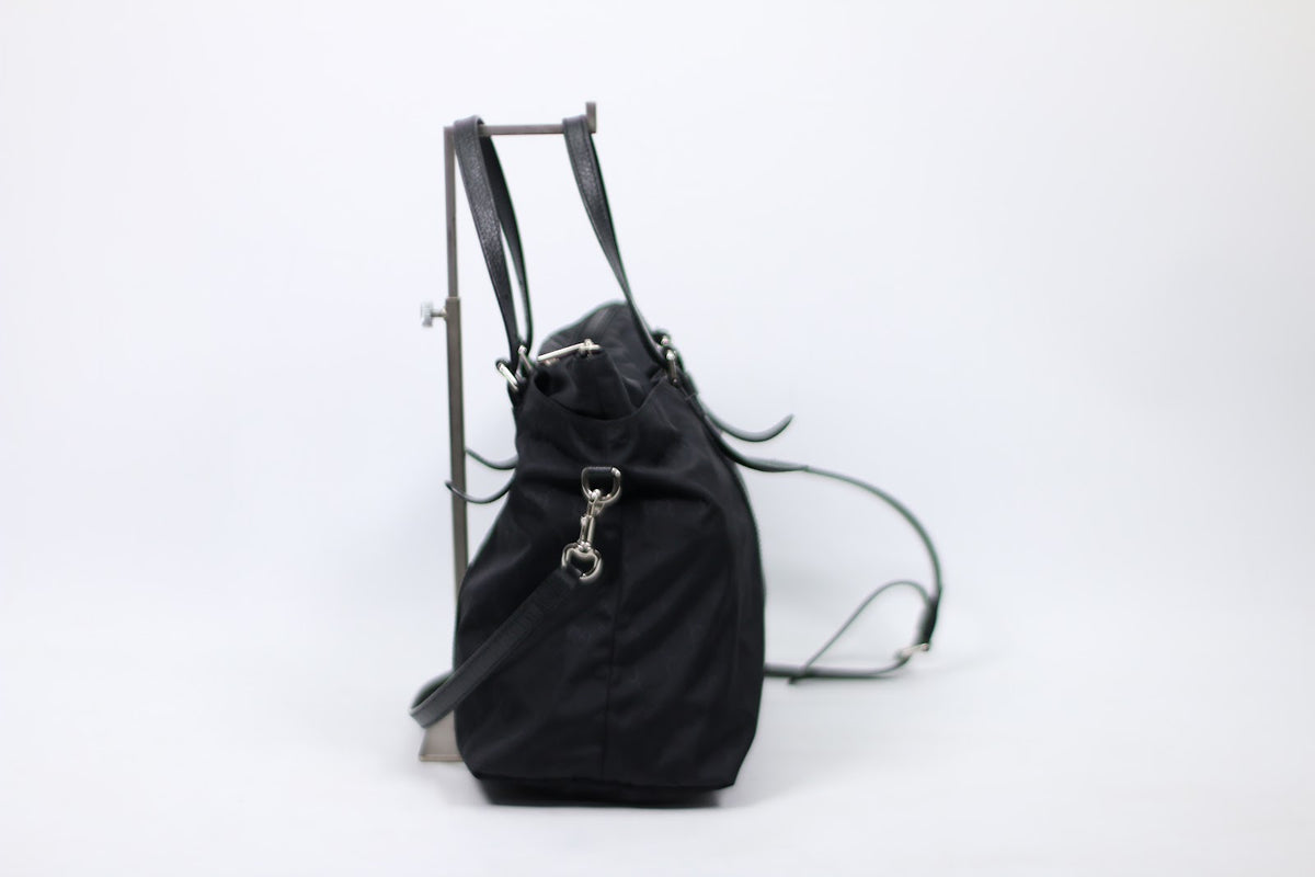 Gucci Black Nylon GG Trim ONE Shoulder Bag 510332