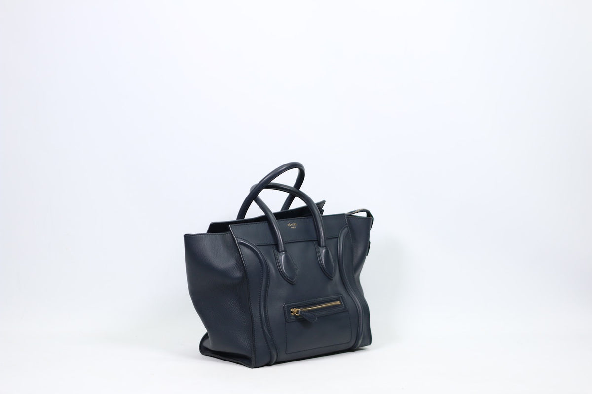 Celine Navy Leather Luggage ONE Tote Bag 165213 (V3512919)