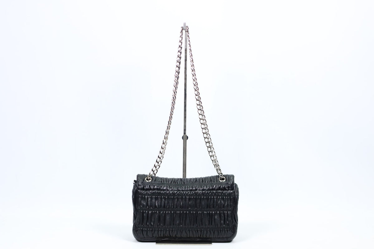 Prada Black Leather Nappa Gaufre Lock ONE Shoulder Bag BT0939 (V1615831)