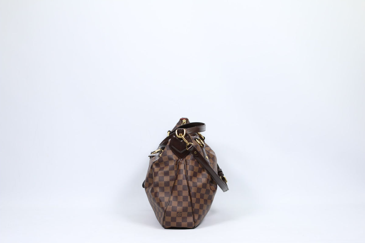Louis Vuitton Brown PVC Damier Ebene Evora MM Shoulder Bag N41131 (V1230919)