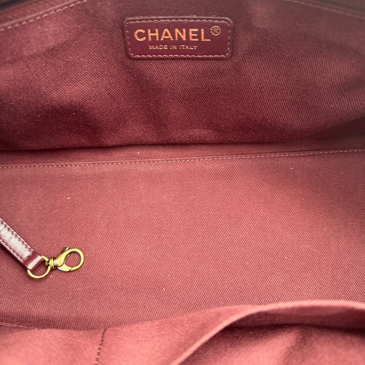 Chanel Waxed Leather Tote - interior stamp