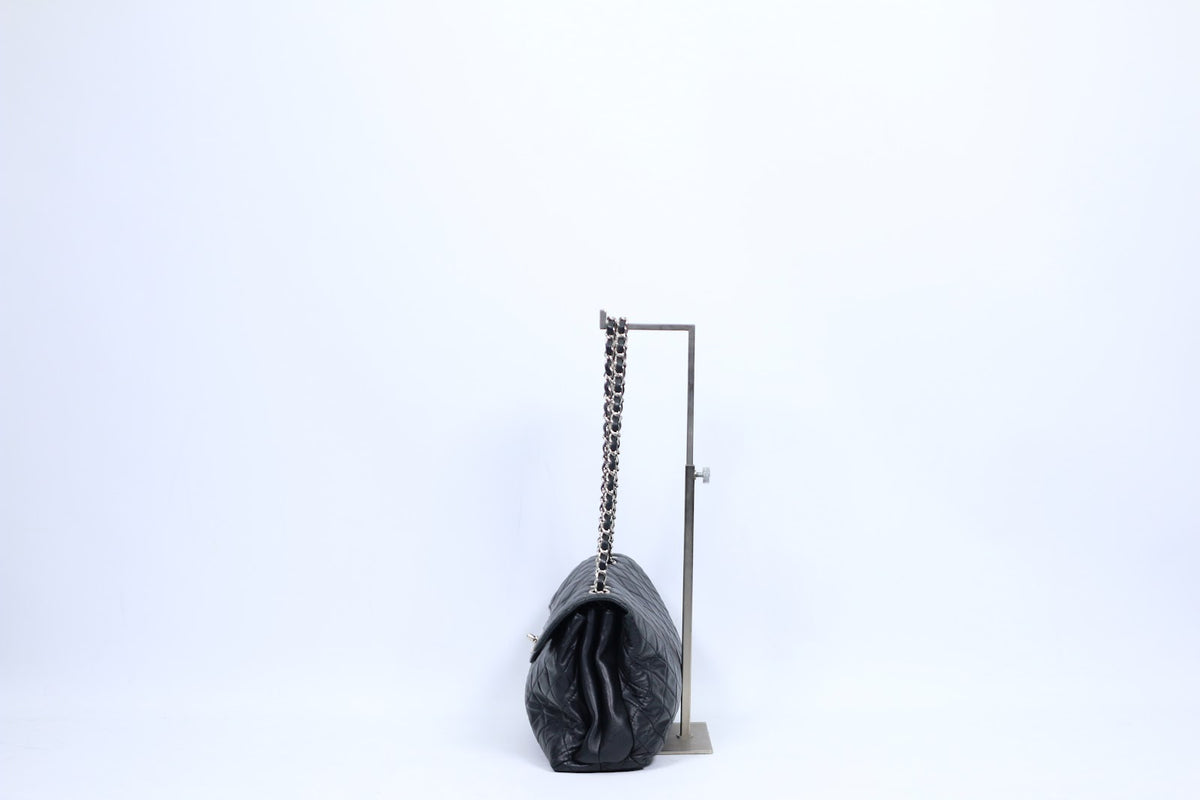 Chanel Black Lambskin Silver Flap ONE Shoulder Bag 20747726 (V3830917)