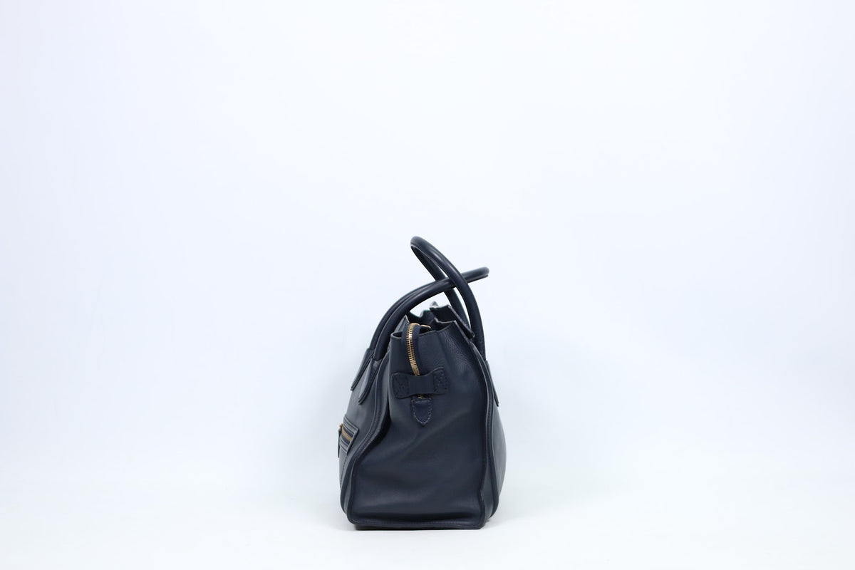 Celine Navy Leather Luggage ONE Tote Bag 165213 (V3512919)