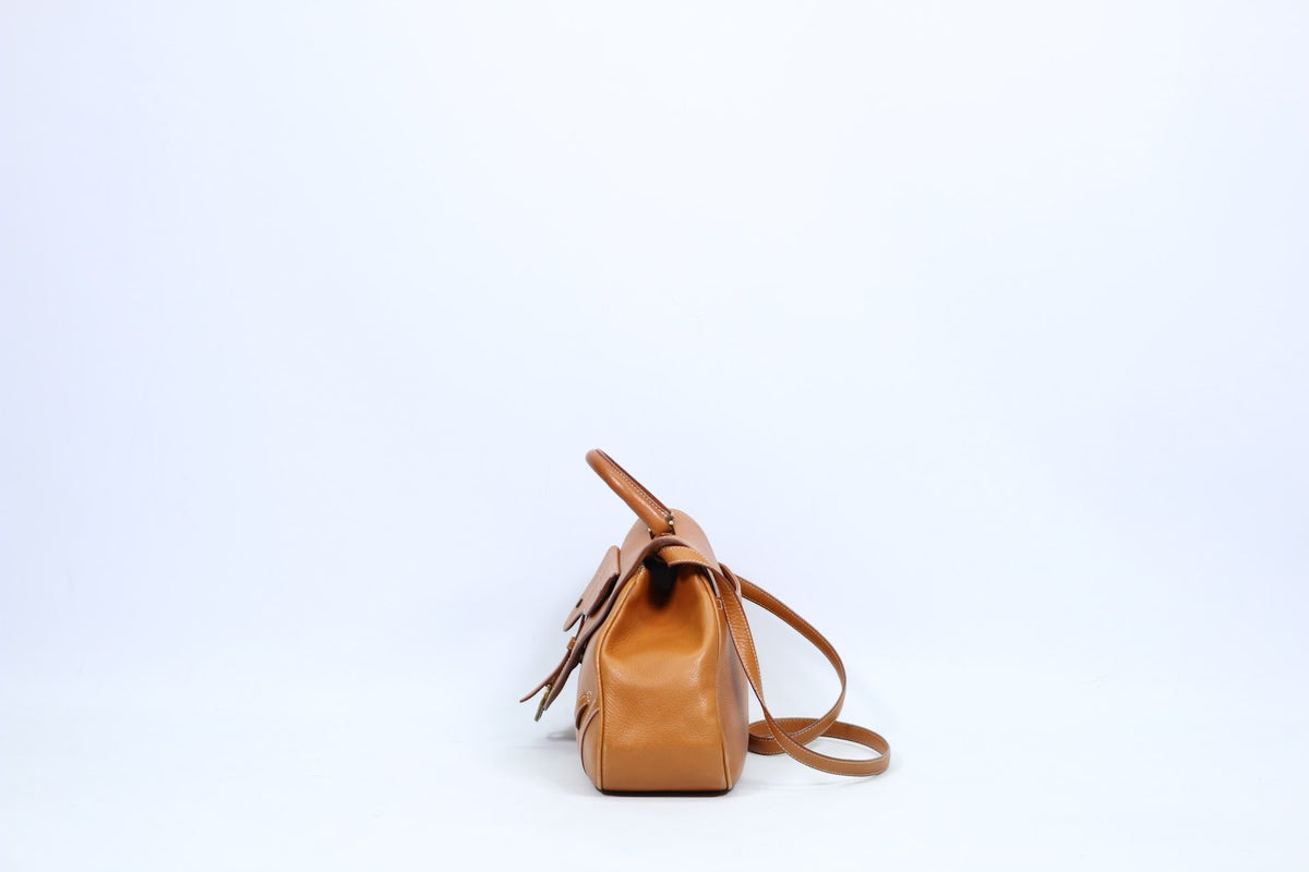 Dior Brown Leather Calfskin Saddle Top Handle Satchel ONE Shoulder Bag BO E 0023 (V5210909)