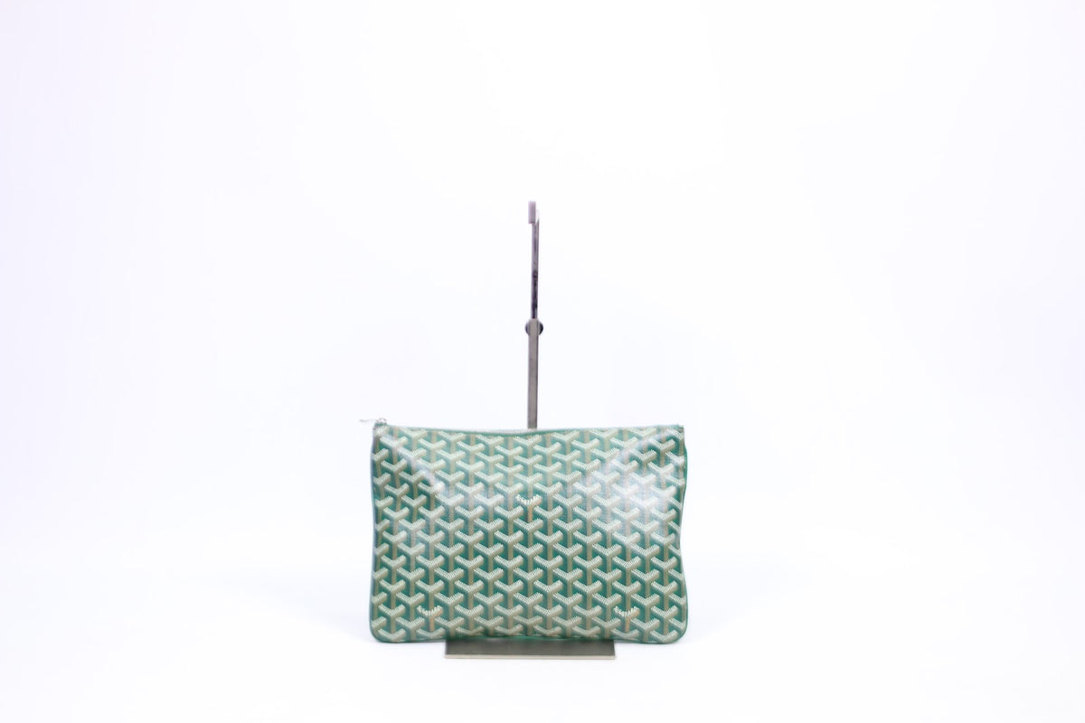 Goyard Green PVC Goyardine Sena MM Clutch (V7120825)