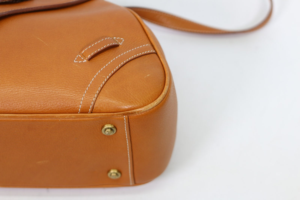Dior Brown Leather Calfskin Saddle Top Handle Satchel ONE Shoulder Bag BO E 0023 (V5210909)