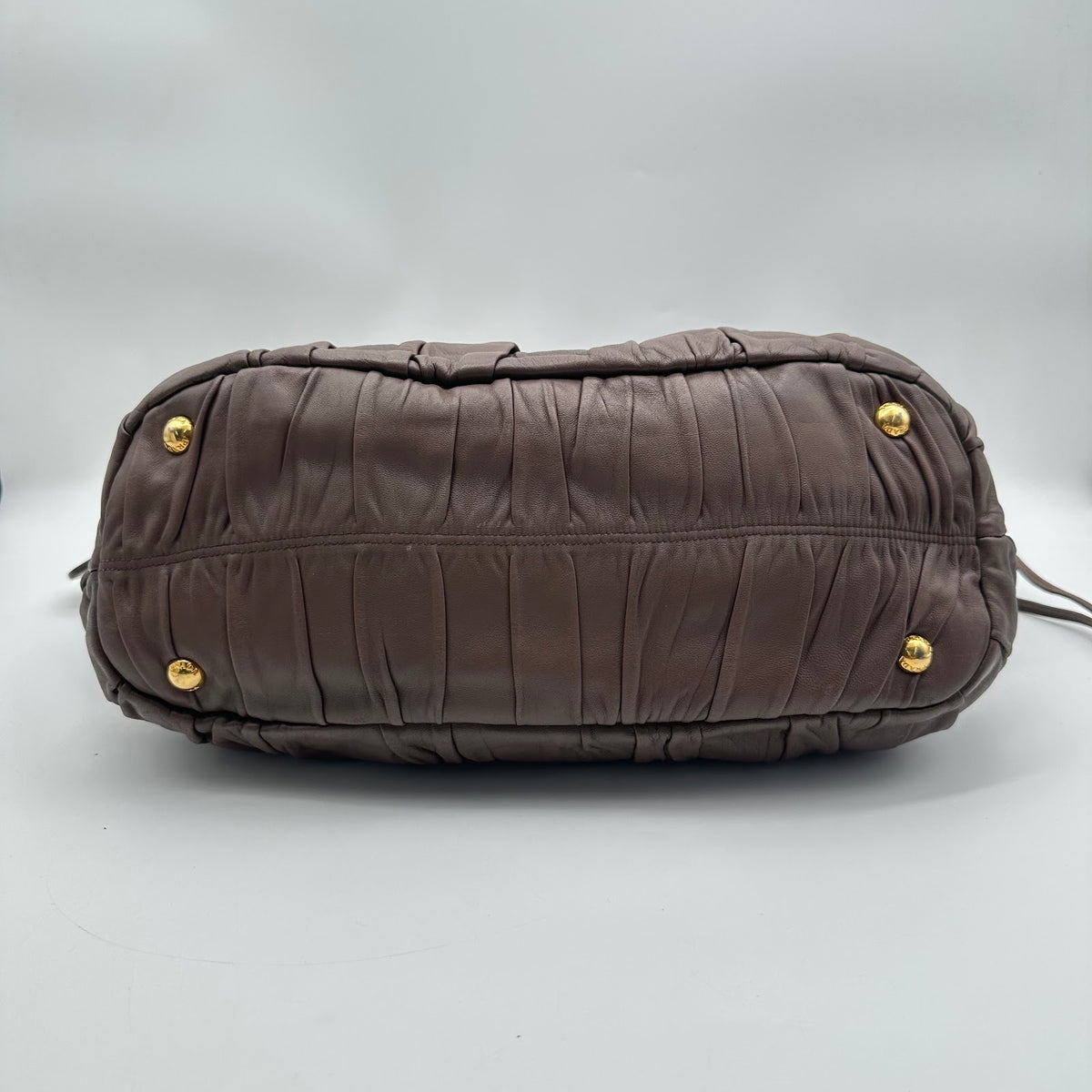 Prada Gathered Tote, Brown