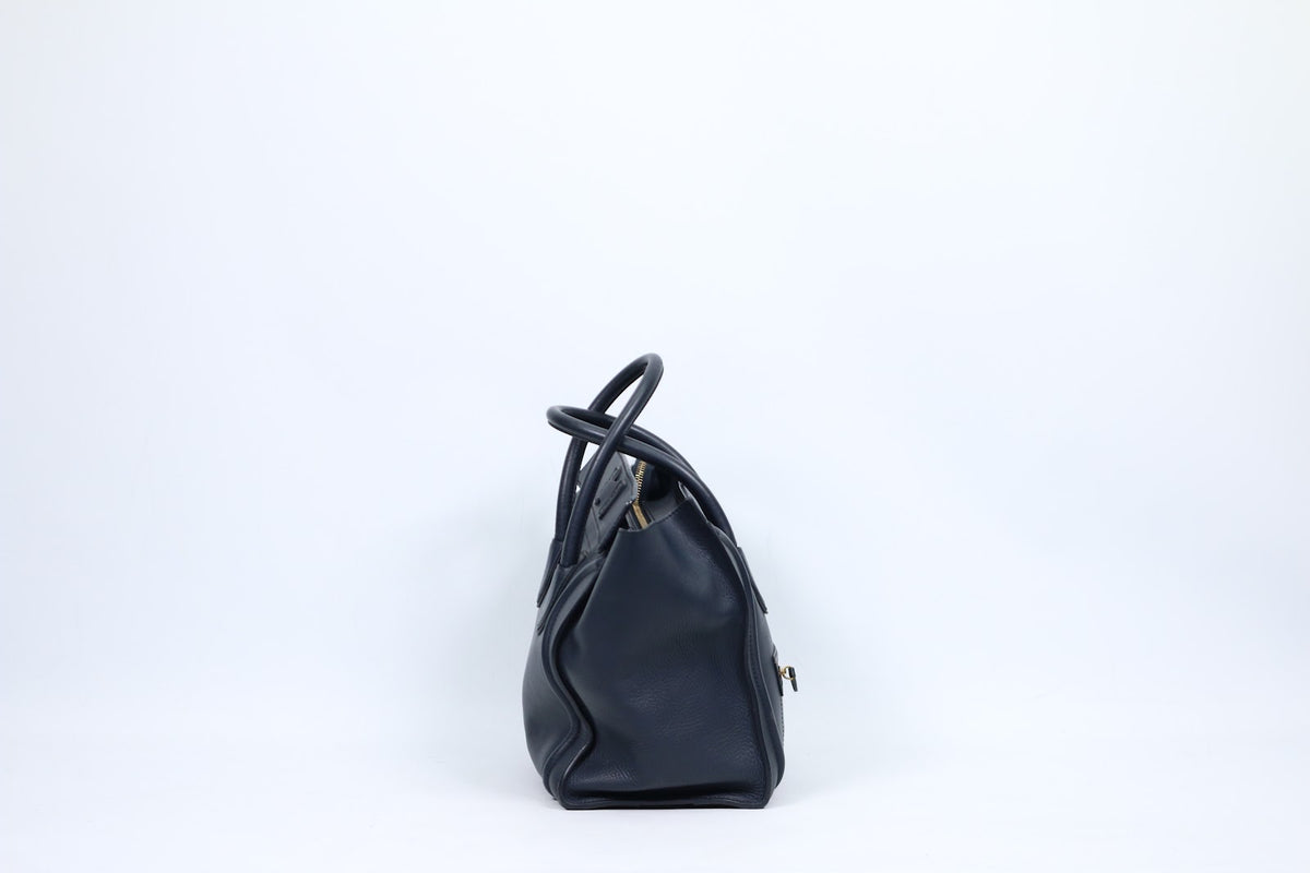 Celine Navy Leather Luggage ONE Tote Bag 165213 (V3512919)