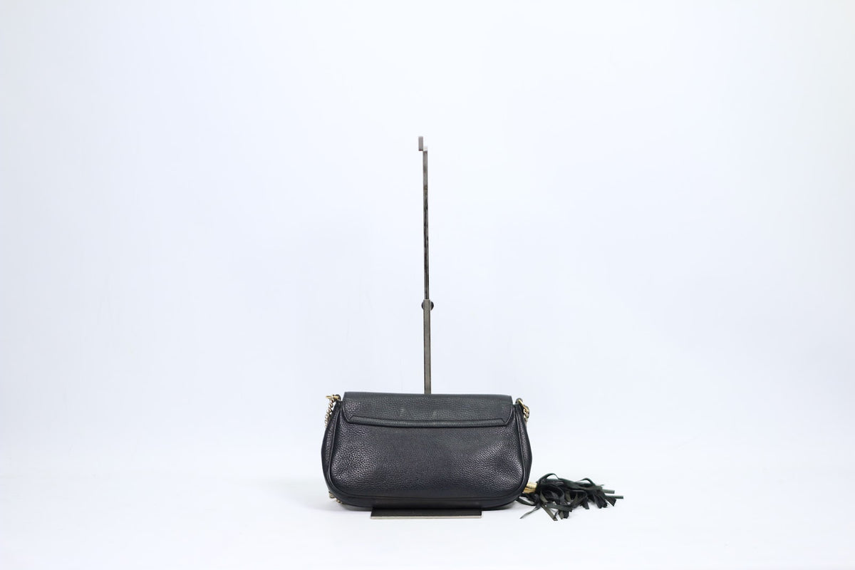 Gucci Black Leather Soho Interlocking Chain ONE Crossbody Bag 336752 (V722913)
