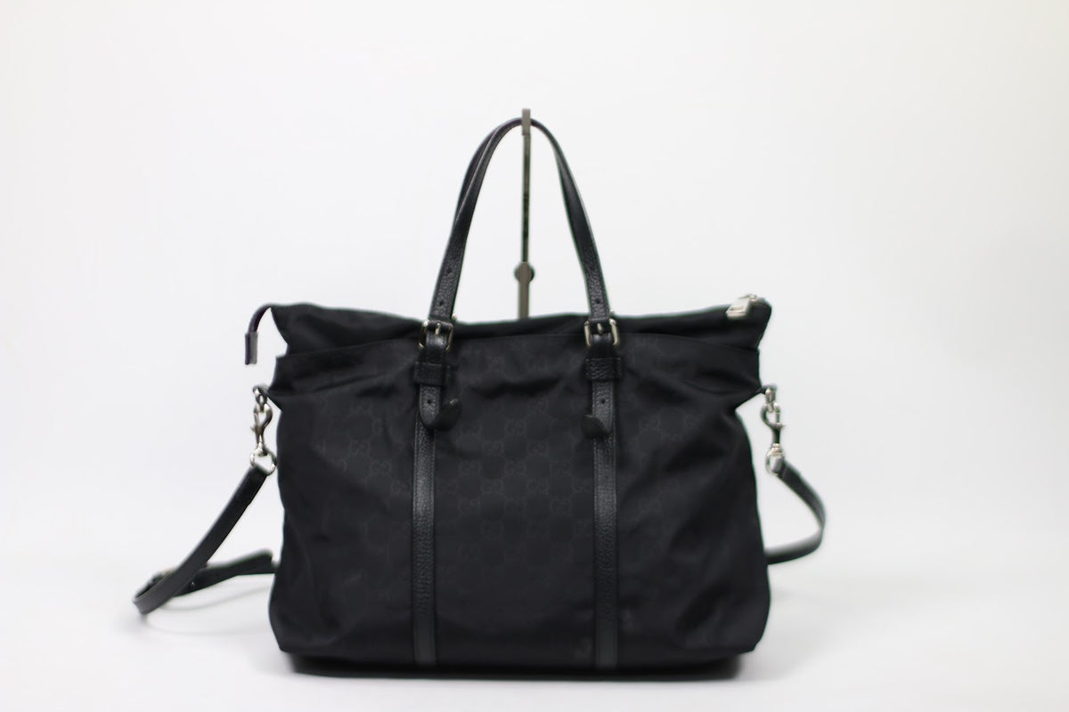 Gucci Black Nylon GG Trim ONE Shoulder Bag 510332