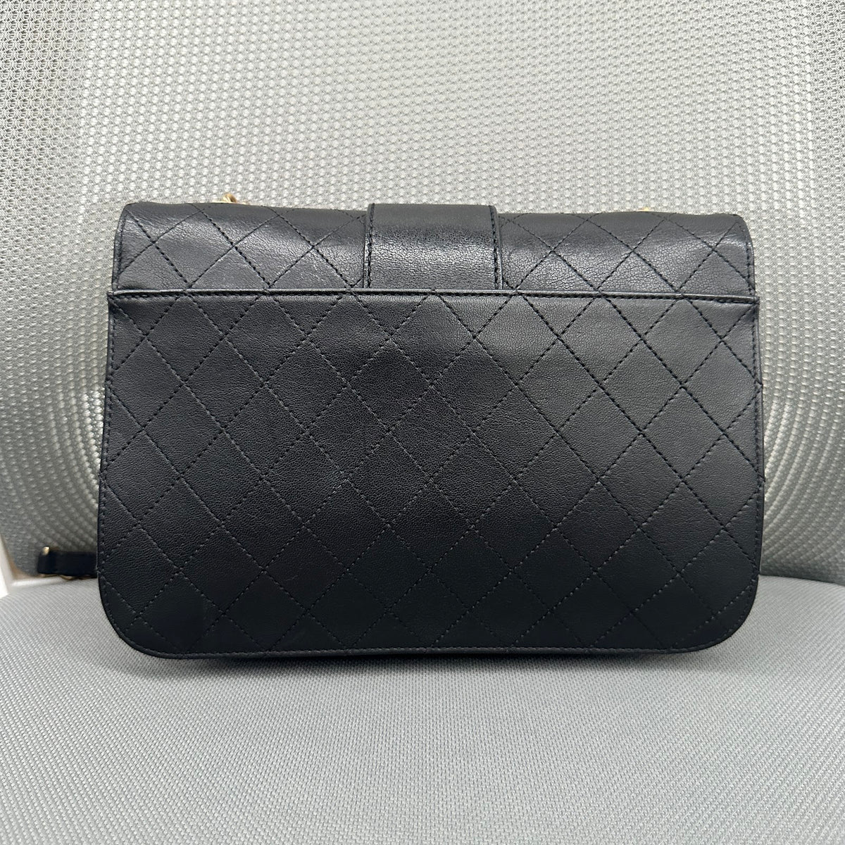 Chanel Vintage Lambskin Messenger Bag Black with Gold Hardware (LY1394)