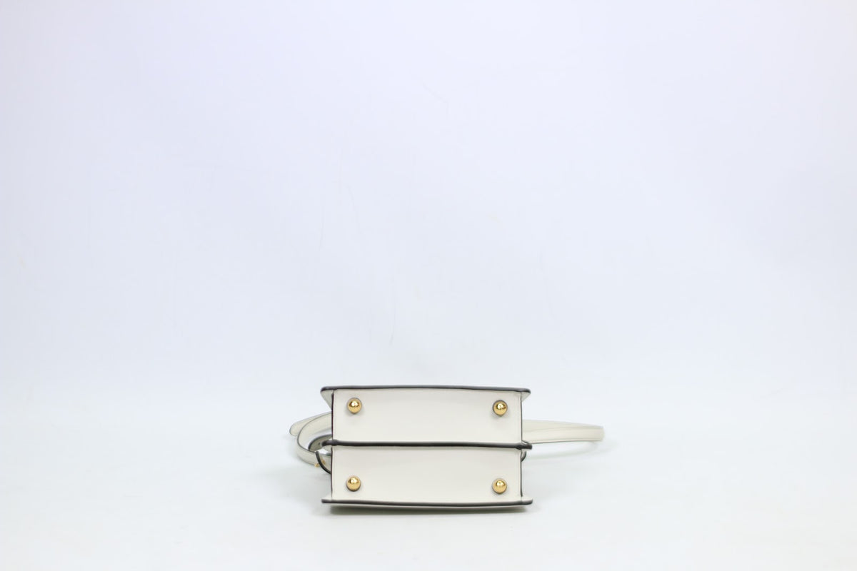 Fendi White Leather Peekaboo ICU Mini Shoulder Bag 8BN335 (V9690902P)