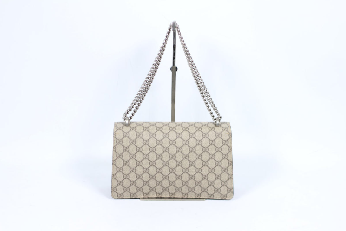 Gucci Brown PVC GG Dionysus Silver Chain Small Shoulder Bag 400249