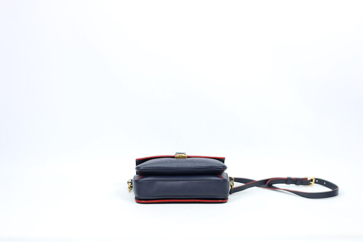Louis Vuitton Navy Marine Rouge Leather Monogram Empreinte Pochette Metis ONE Shoulder Bag M44071