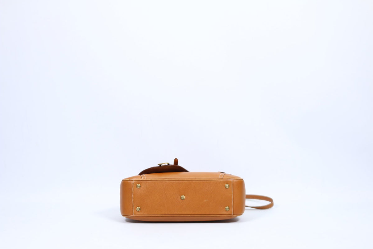 Dior Brown Leather Calfskin Saddle Top Handle Satchel ONE Shoulder Bag BO E 0023 (V5210909)