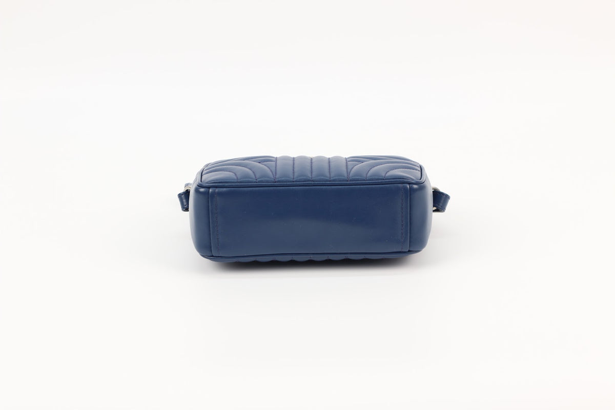Prada Navy Leather Diagramme Mini Crossbody Bag 1BH084