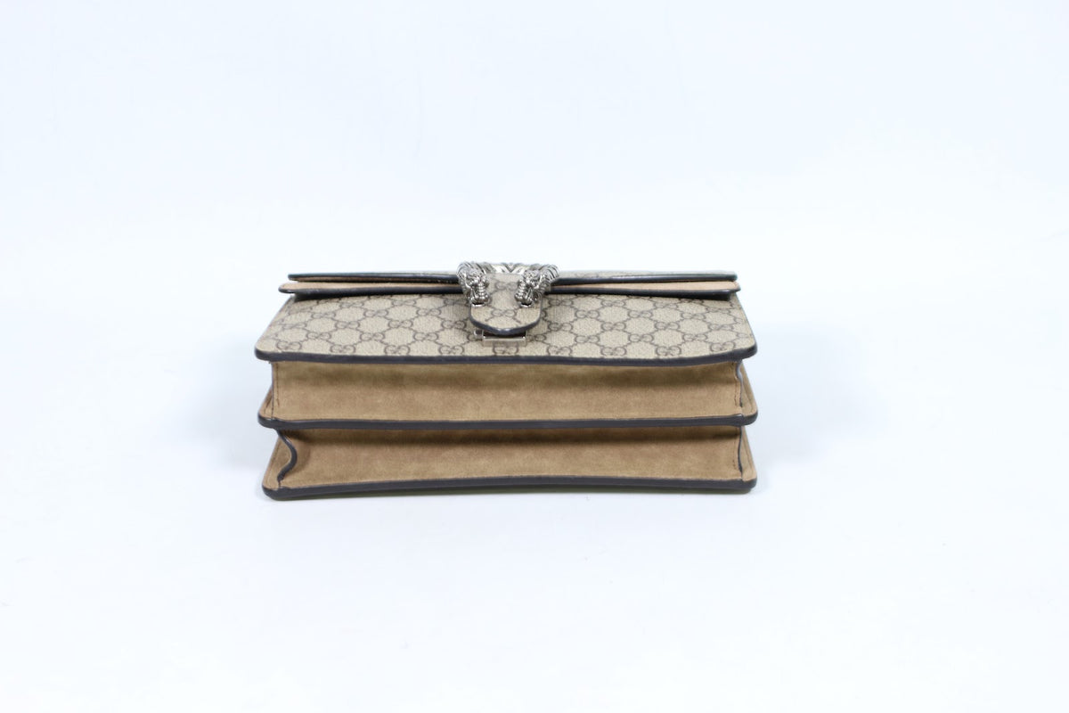 Gucci Brown PVC GG Dionysus Silver Chain Small Shoulder Bag 400249