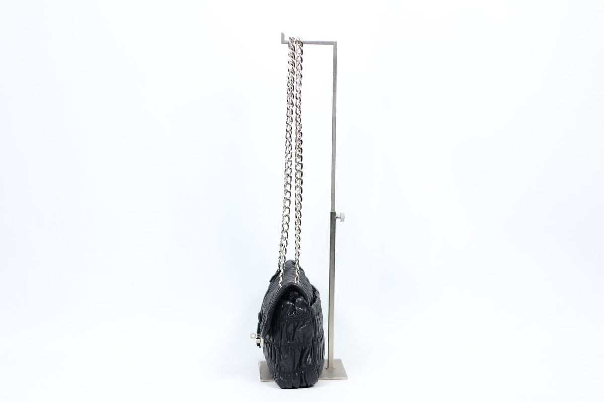 Prada Black Leather Nappa Gaufre Lock ONE Shoulder Bag BT0939 (V1615831)