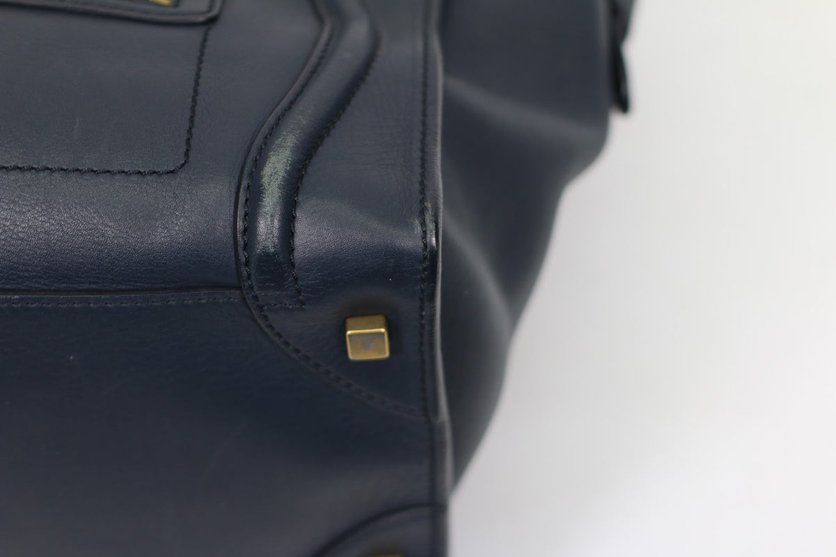 Celine Navy Leather Luggage ONE Tote Bag 165213 (V3512919)