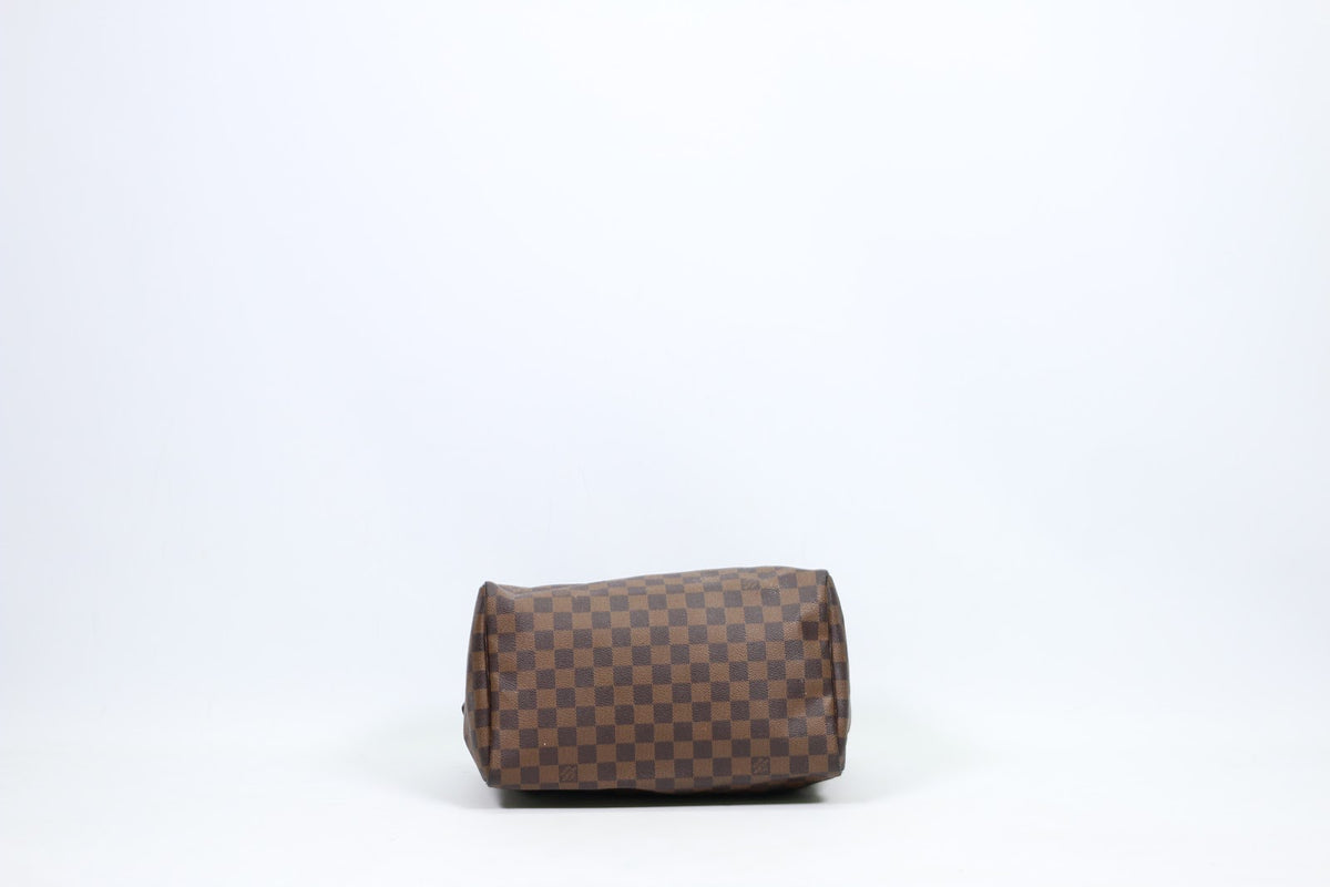 Louis Vuitton Brown PVC Damier Ebene Canvas Speedy 30 Tote Bag N41364 (V123916)