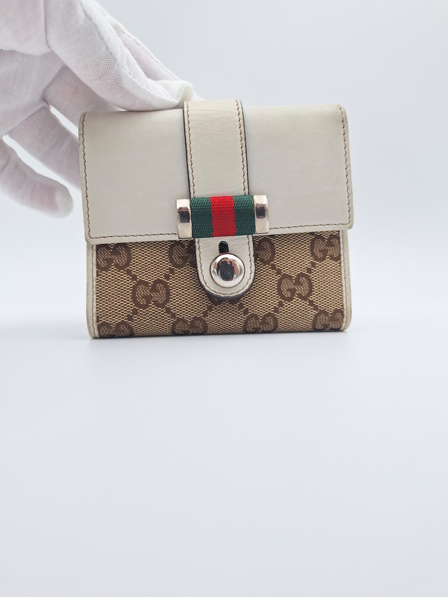 GUCCI GG JACQUARD TRI-FOLD WALLET