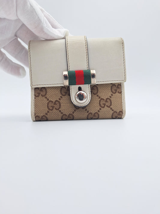 GUCCI GG JACQUARD TRI-FOLD WALLET