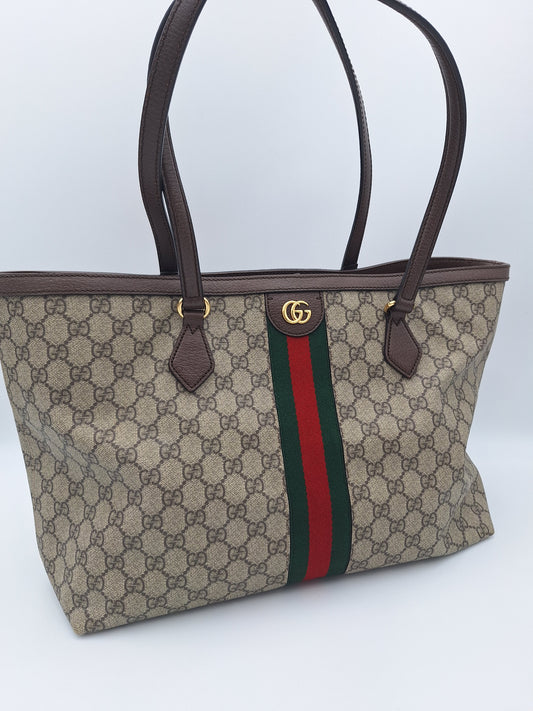 GUCCI GG SUPREME OPHIDIA MEDIUM TOTE BAG (631685)