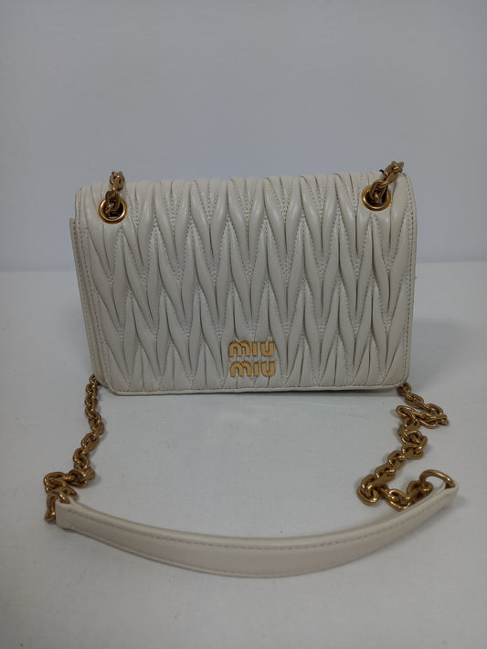 M0804P81 Miu Miu Matelasse Nappa Leather Mini Flap Bag (JP)