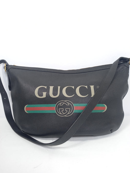 M0804P14 Gucci Logo Half-Moon Hobo Bag (JP)