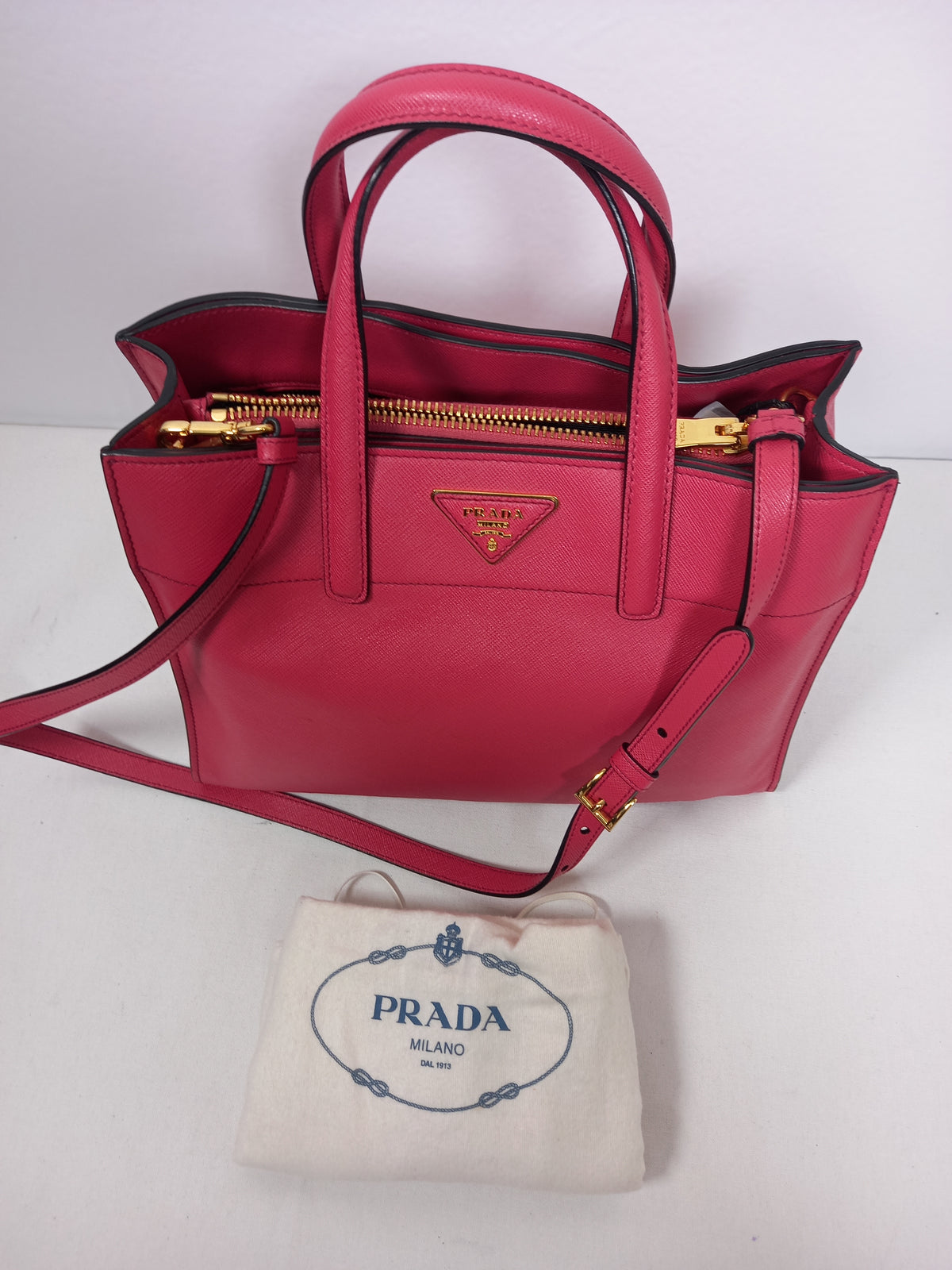 M0804P24 Prada Saffiano Soft Triple Pocket Tote (JP)