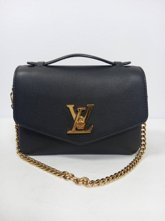 M0804P28 Louis Vuitton Grained Calfskin Lockme Oxford Black (JP)