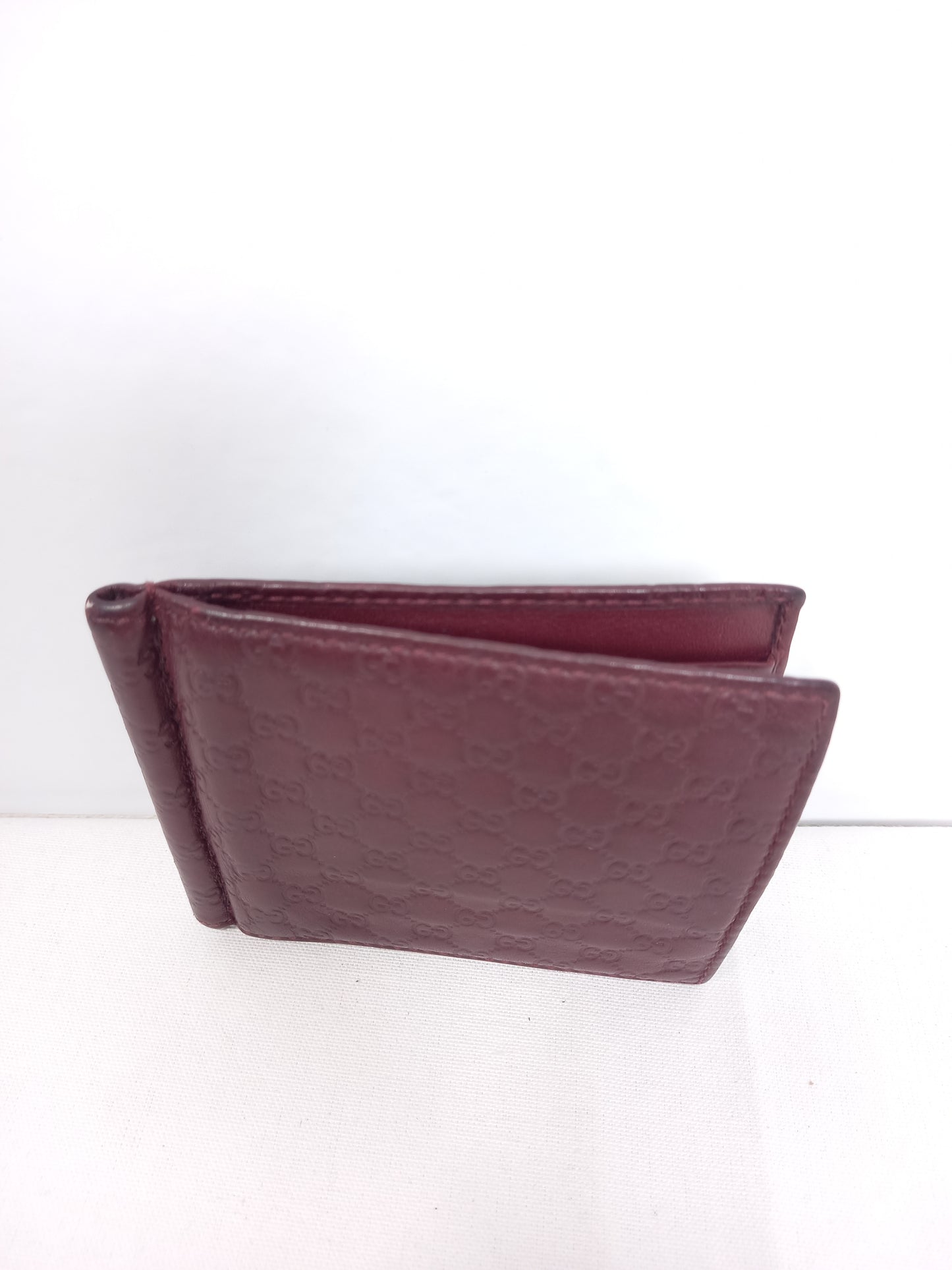 M0804P44 Gucci Burgundy Guccissima Leather Money Clip Wallet (JP)