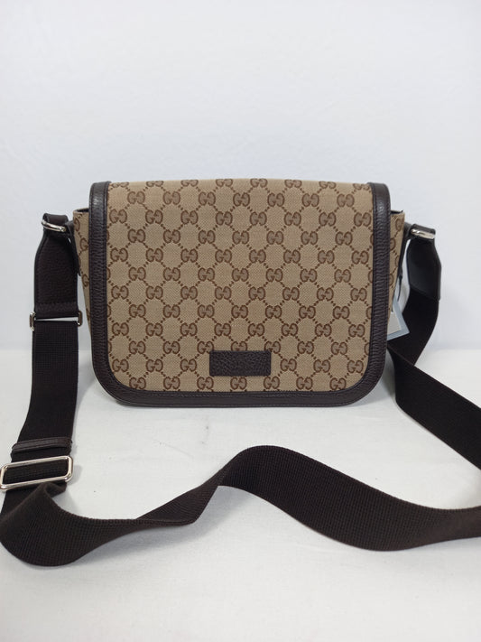 M0804P54 Gucci GG Canvas Flap Messenger Bag (JP)