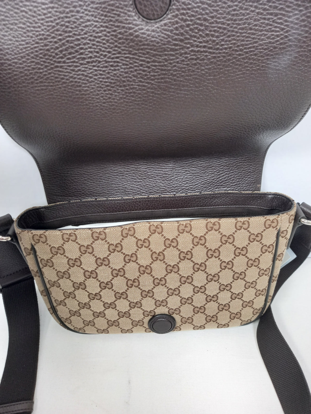 M0804P54 Gucci GG Canvas Flap Messenger Bag (JP)