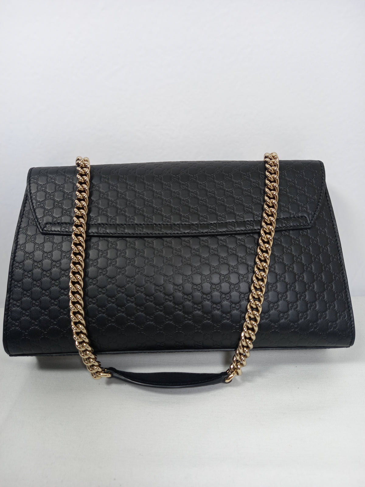 M0804P58 Gucci Black Microguccissima Leather Emily Chain Shoulder Bag (JP)
