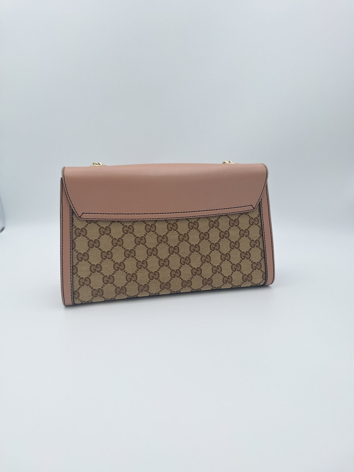 Gucci Indy Pink Jacquard GG Emily Trim Chain One Shoulder Bag (US)