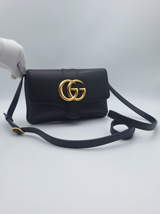 Gucci Black Leather Aphrodite Small Shoulder Bag (US)