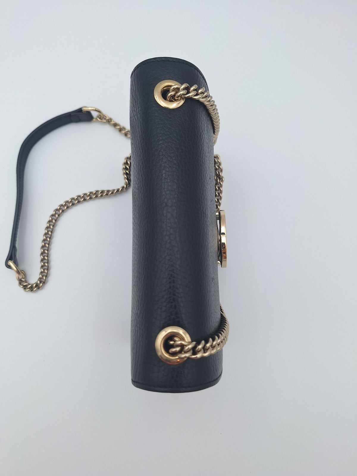 Gucci Black Leather GG Interlocking Chain One Shoulder Bag (US)