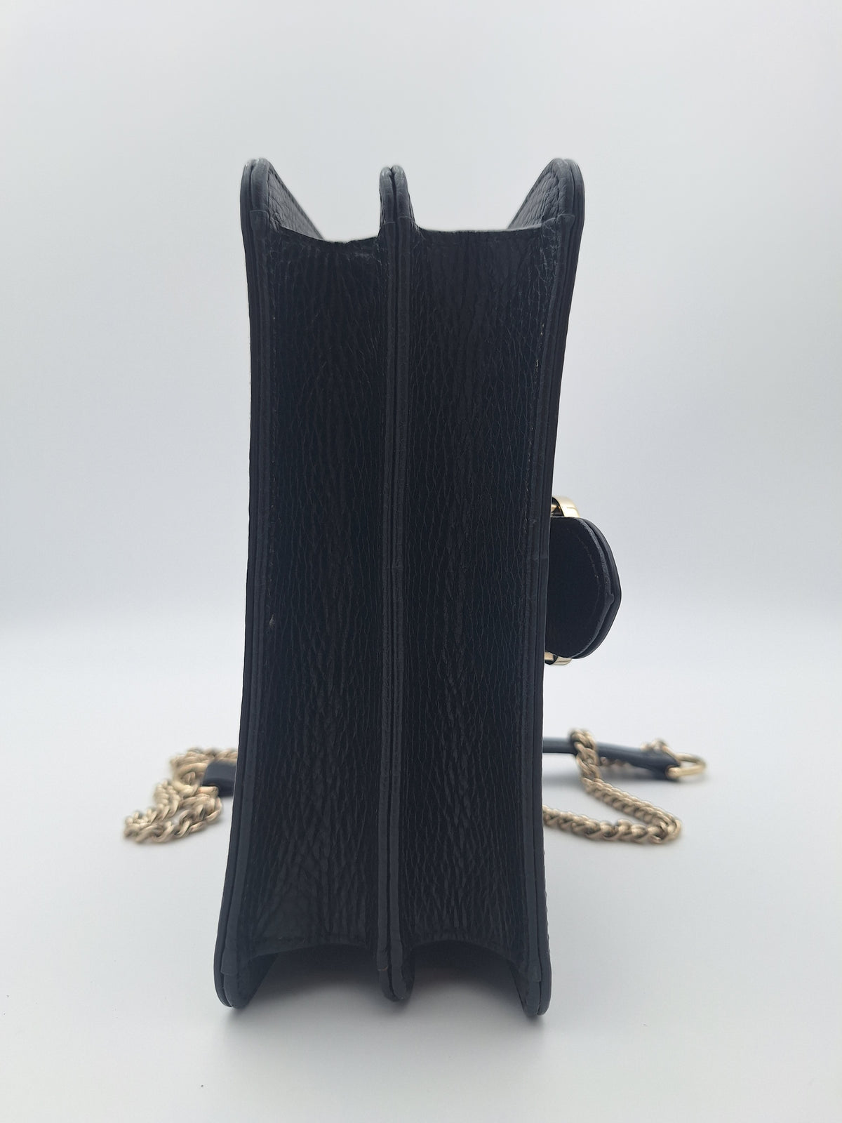 Gucci Black Leather GG Interlocking Chain One Shoulder Bag (US)