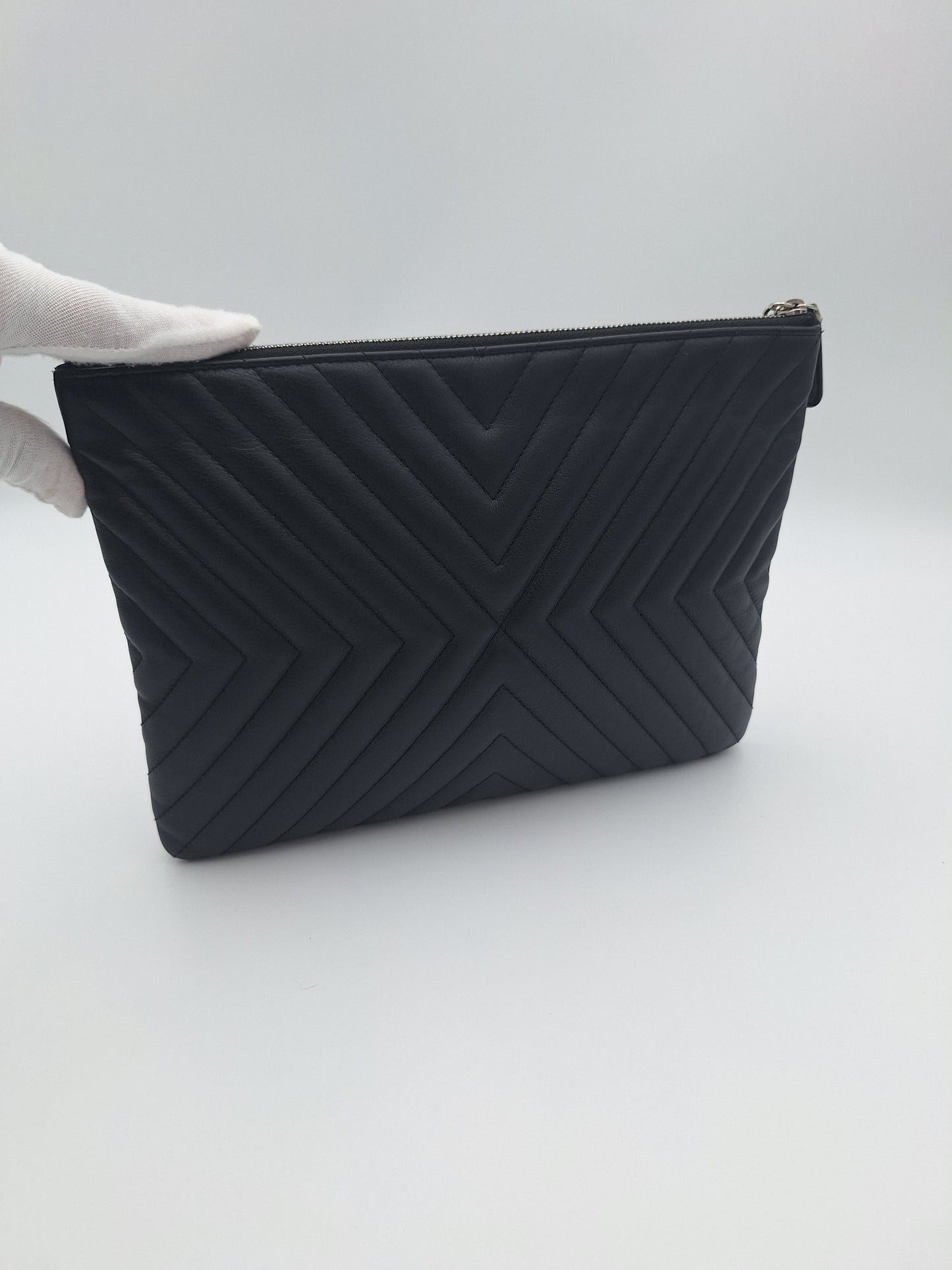 Chanel Diagonal CC Chevron Tassel Medium Clutch Bag (US)